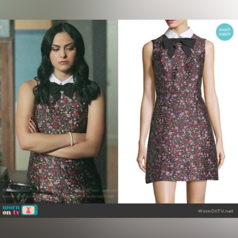 Kate Spade- Sleeveless Floral Dress with Collar and Bow